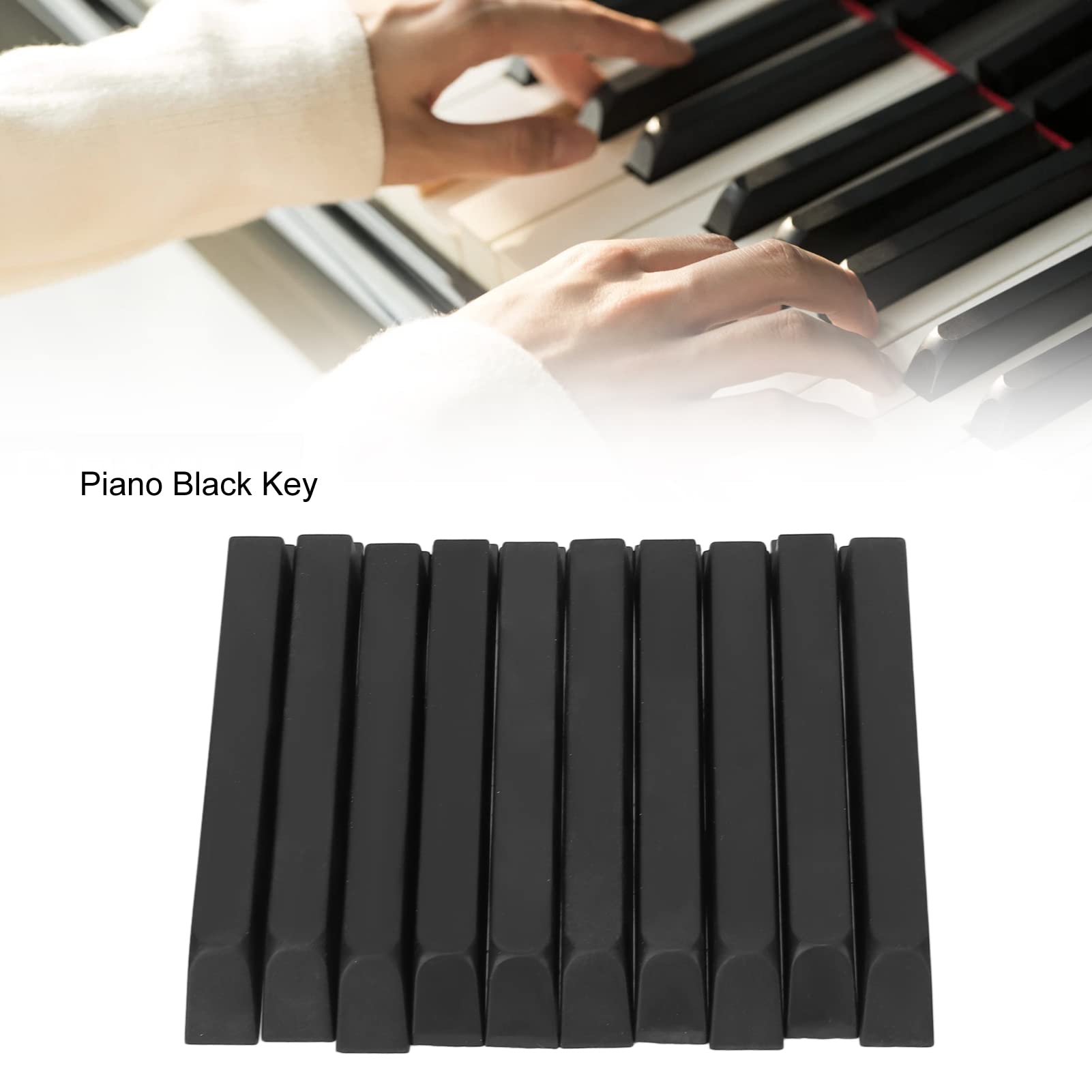 Touche piano, remplacement 10 cm 10 touches piano noires
