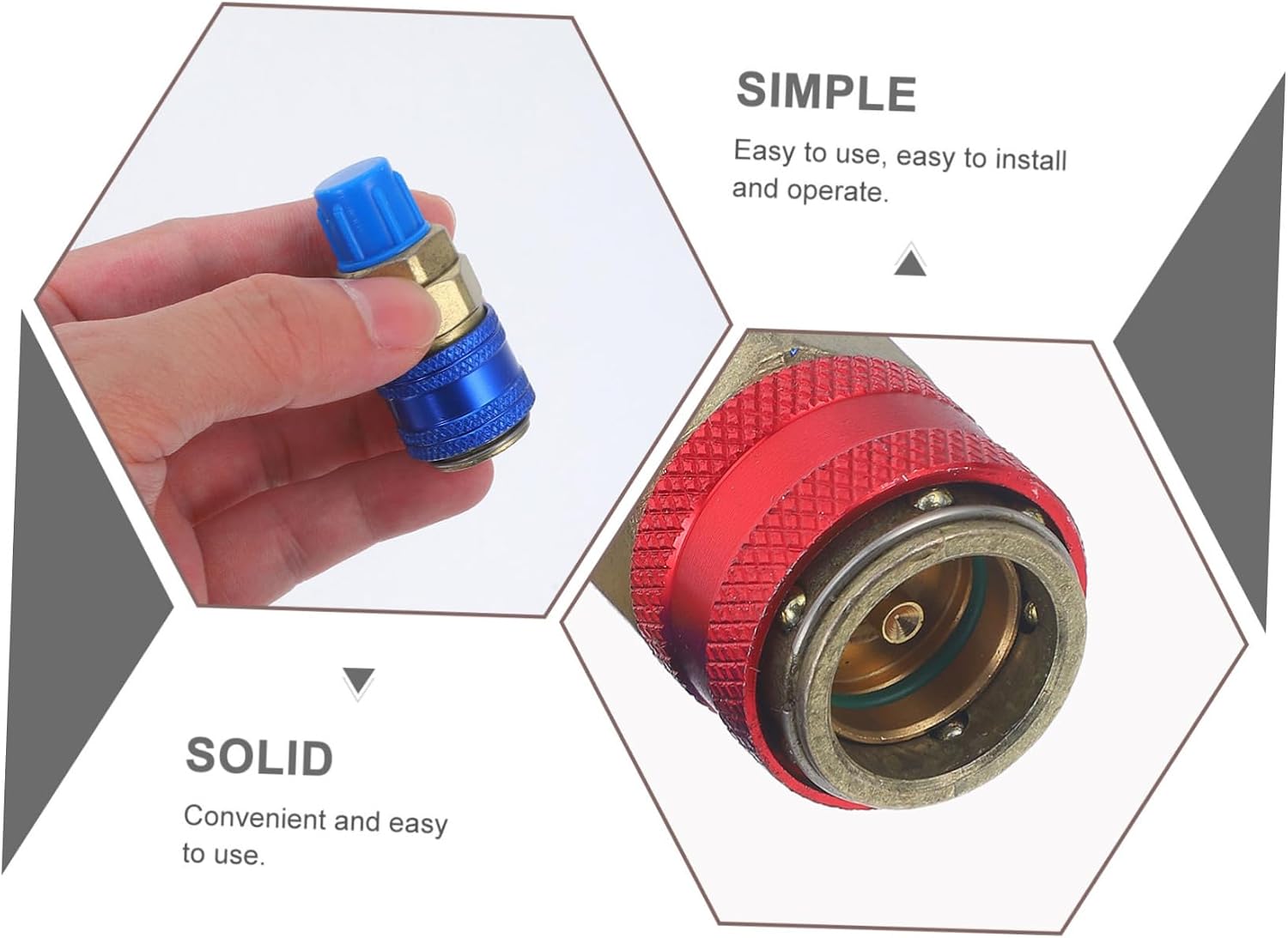 Automotive Adapter 1 Pair Universal Connector for Car Systems Leak-Proof User-Friendly