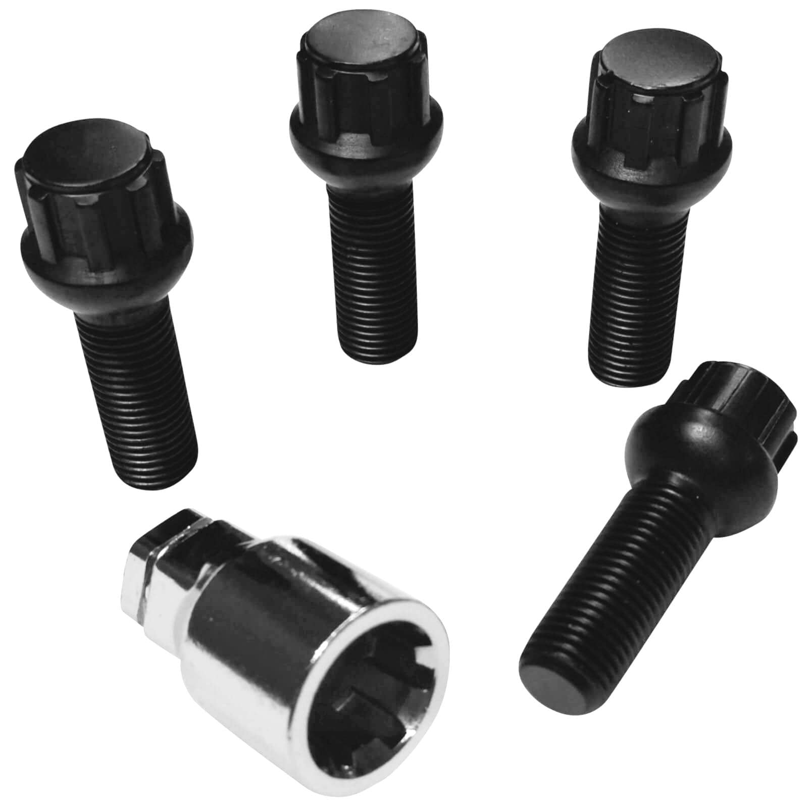 Felgenschloss M14x1,5x38mm Kugelbund R13 4x schwarze Felgenschlösser Felgensicherungen Radsicherungen Felgen-Diebstahlschutz Felgen-Diebstahlsicherungen Radschlösser Radschrauben Radbolzen Schrauben