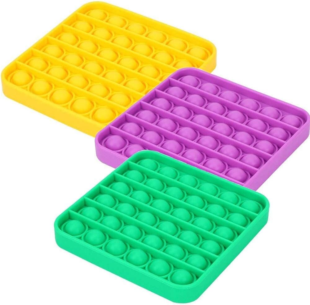 VANREYIN Bubble Sensory Fidget Toy,Autism Special Needs Stress Reliever Silicone Stress Reliever Toy,Squeeze Sensory Toy (Square Style)