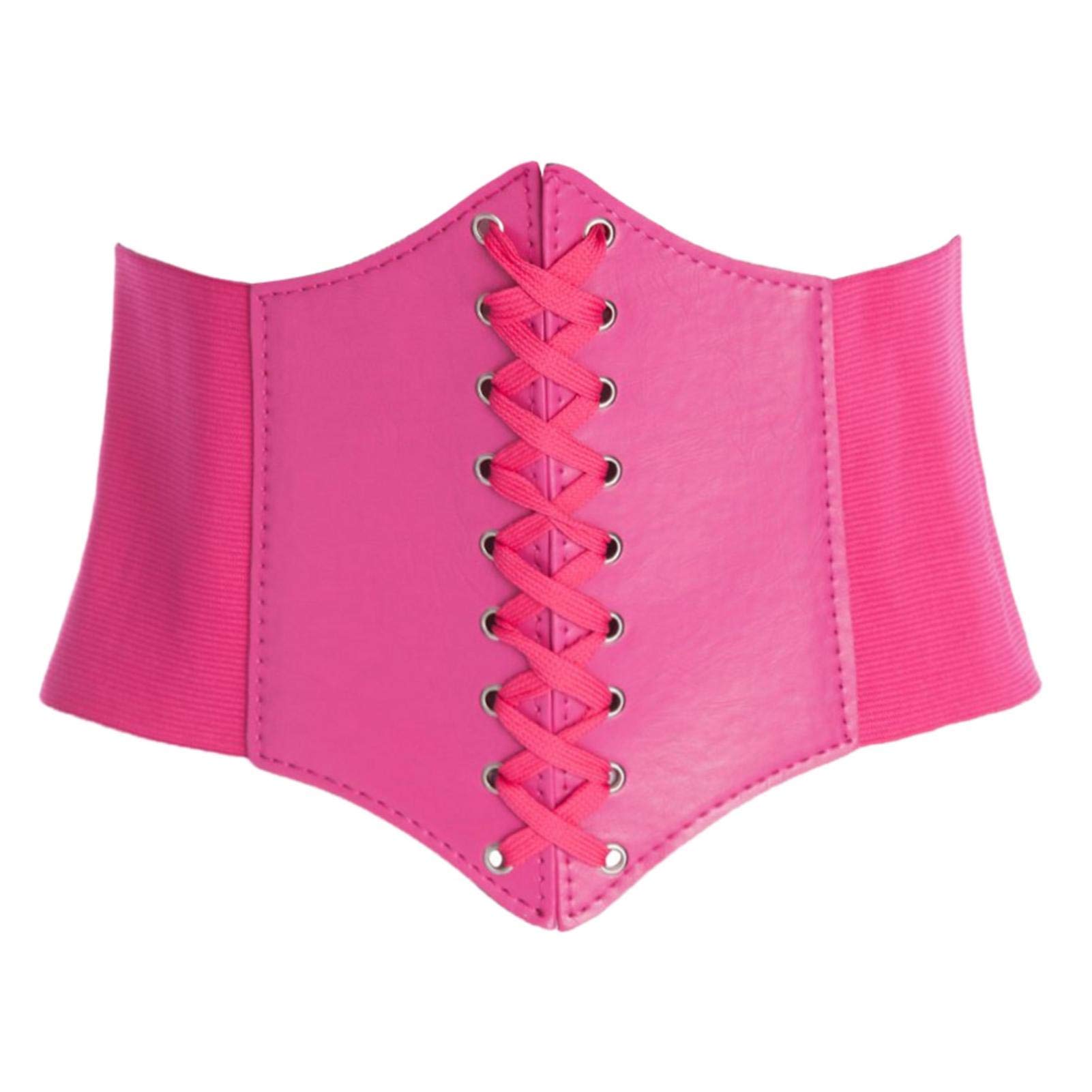 AABEY Corset Belt for Women, Lace-up Corset Waist Wide Belt, Elastic Corset Belt, Soft PU Faux Leather Belt For Women Daily Wear or Halloween Party(4 Colors)