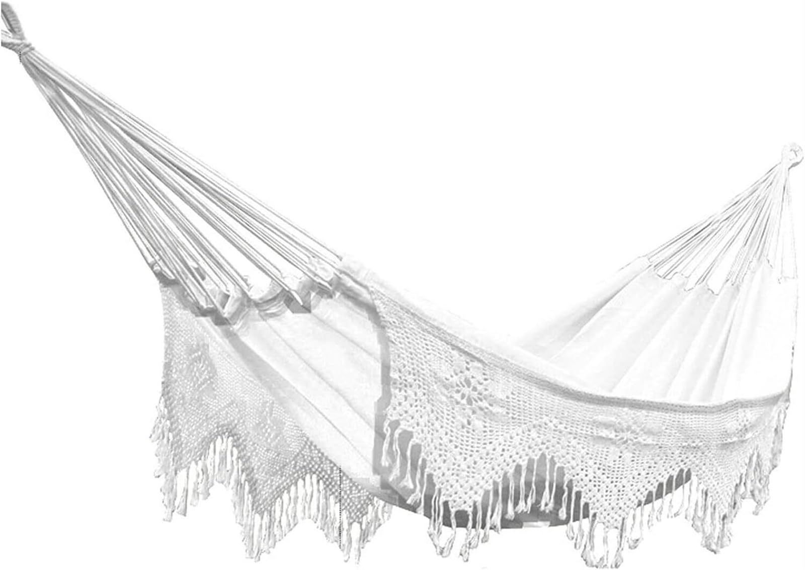 Hamak Ultralekki, Hammock Hamak Boho Macrame 240x160 Cm Z Eleganckimi Frędzlami Na Patio, Podwórko, Dekoracje Ślubne Plaży W Pomieszczeniach na Kemping, na Zewnątrz