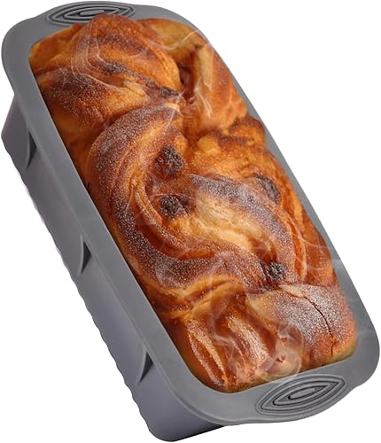 Fchil Silicone Bread Loaf Pan, Silicone Bread Baking Mold, Nonstick Large Loaf Pan for Banana Bread Homemade Bread Cake Toast Meatloaf (9.8 x 5.7 x