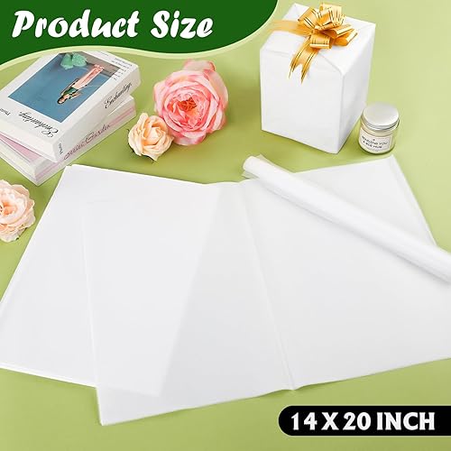 Miniatura 2 de 1000 hojas de papel de seda blanco, papel de seda de 14" x 20" a granel para Navidad, bodas, cumpleaños, baby showers, Día de San Valentín,