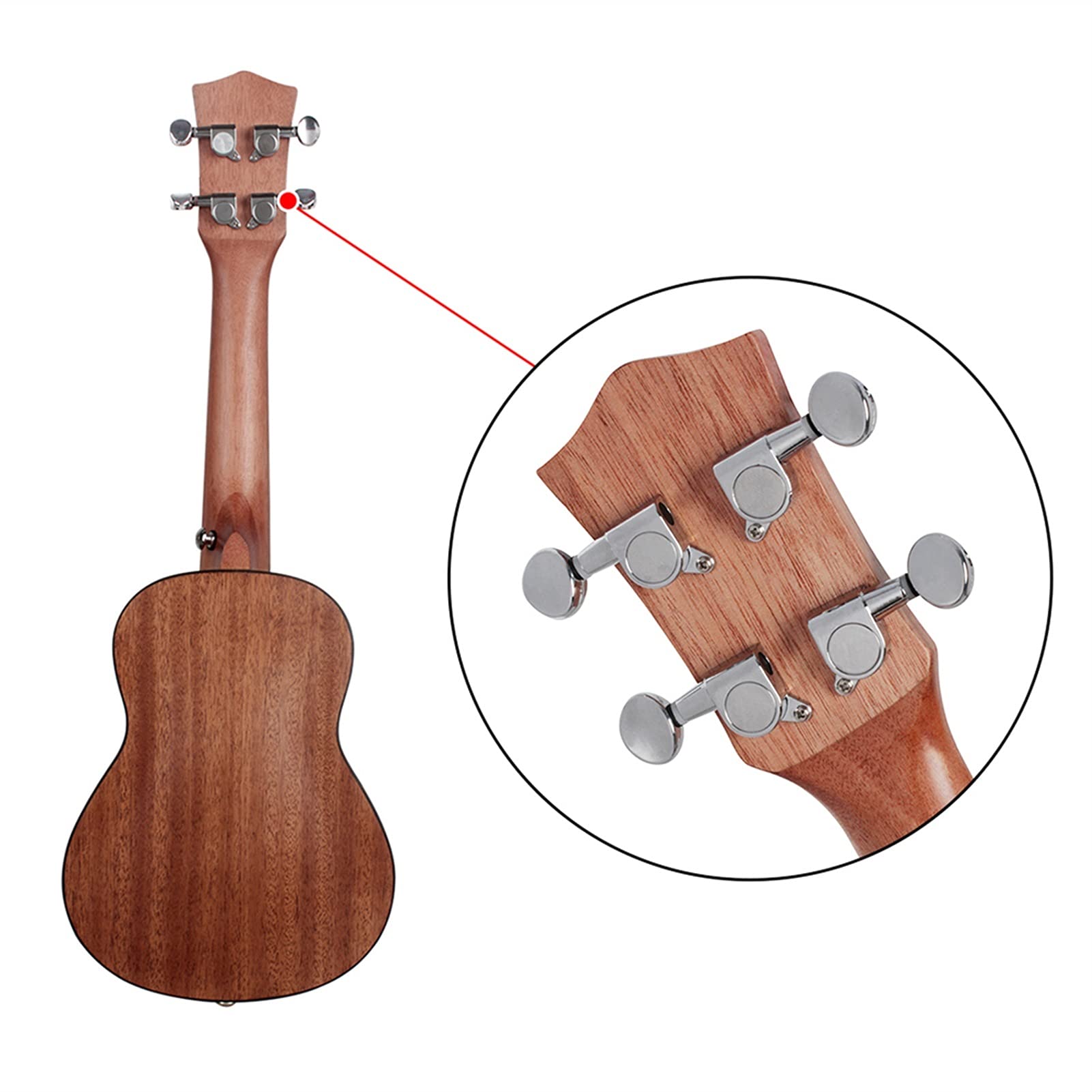 21 Pollici Ukulele Mahogany Soprano Ukulele Musica Gift Strumento 4 Corde Chitarra Hawaiana con Set Completo di Accessori Ukuleles Ukelele Starter Kit