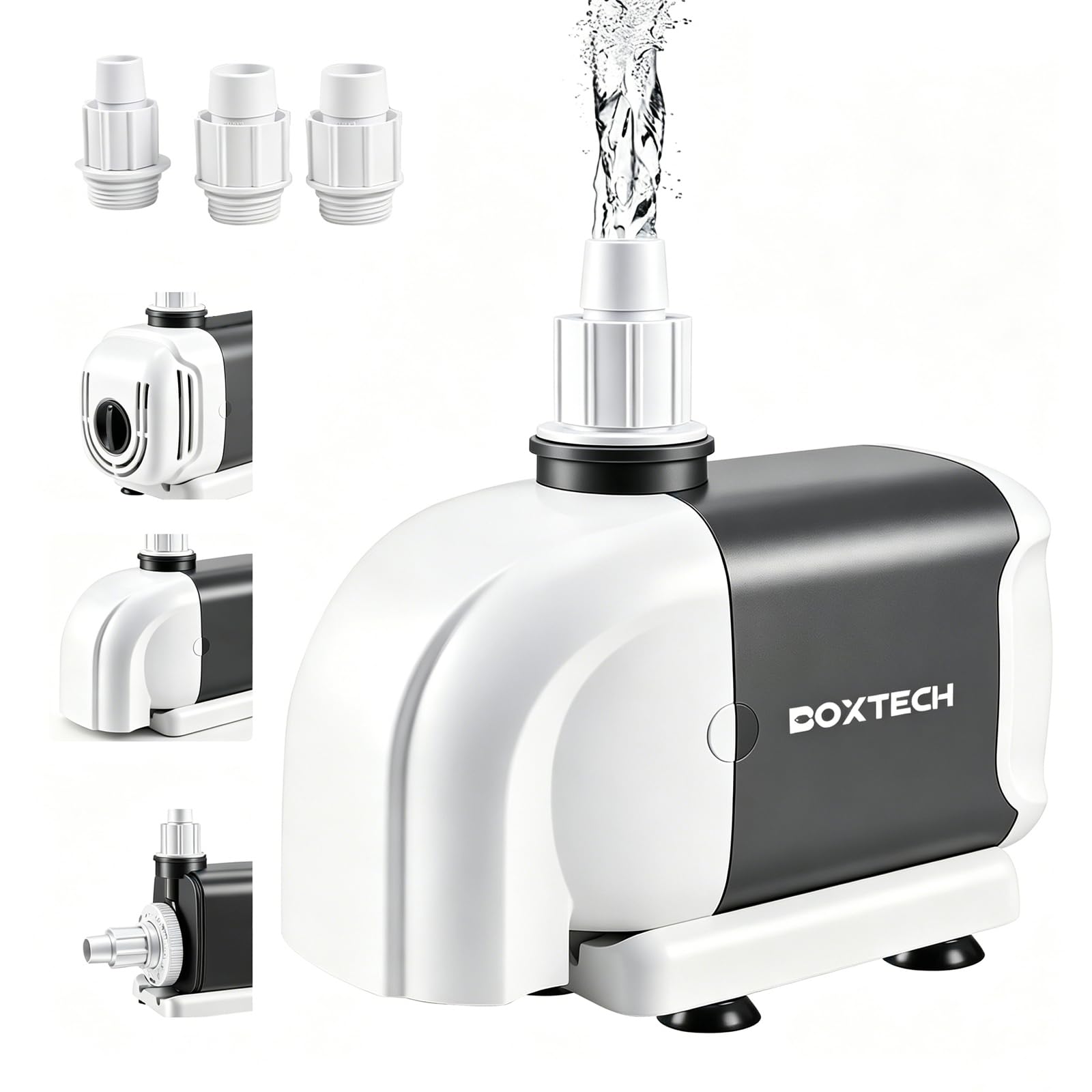 Boxtech Bomba Acuario 45 W 2500 L/h - Alto rendimiento con flujo ajustable - 3 en 1 Bomba de fondo/suspensión - Eje cerámico, motor de cobre puro - para gran acuario cíclidos y cuenca