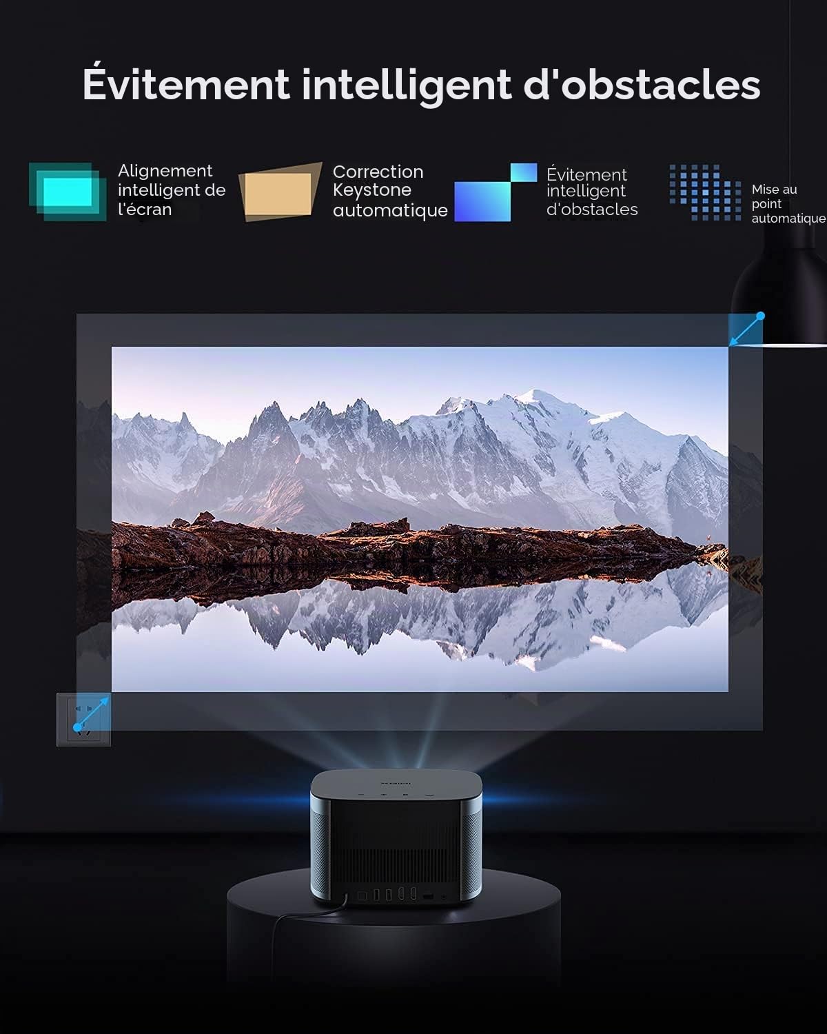 XGIMI Horizon 1080P Videoprojecteur, Videoprojecteur WiFi Bluetooth,Android TV 1080P Full HD, 1500 Lumens ISO, Harman/Kardon Haut-parleurs, Auto-Focus