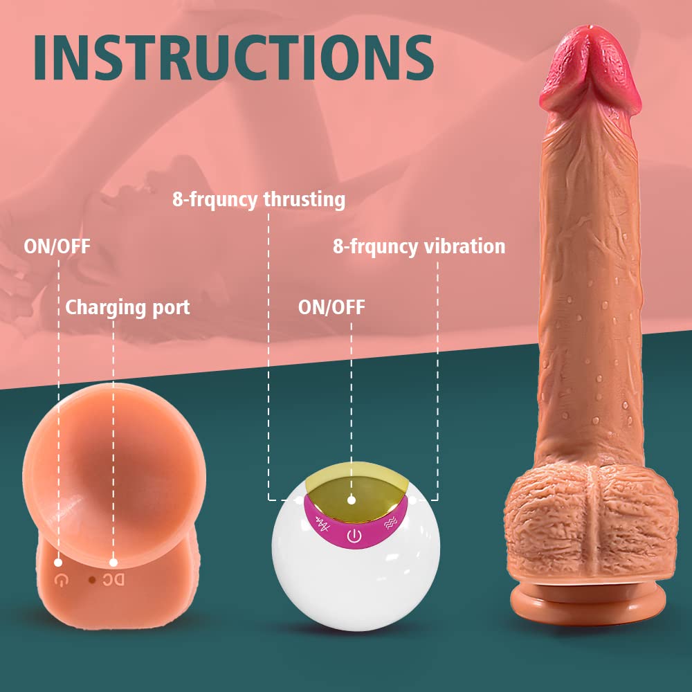 Consoladores para Mujer con Vibración con Control Remoto y 8 Vibraciones Consolador Vibrador Realístico para Pareja, 22cm XXL Dildo Anale Vibradorador Mujer Juguetes Eróticos con Ventosa