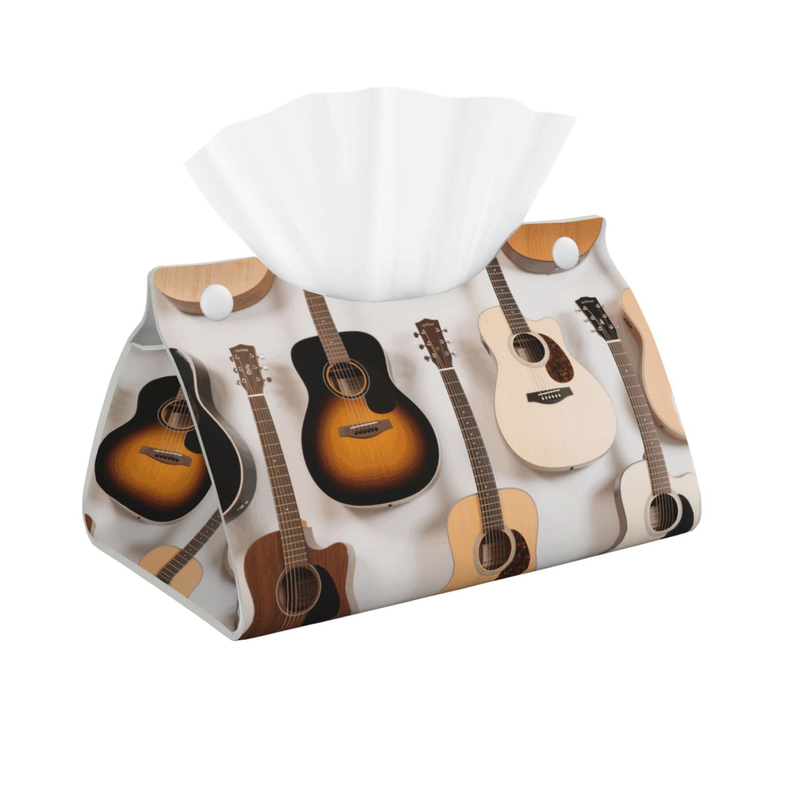 Pu Leather Tissue Box Cover, Guitars Rectangle Tissue Case Covers Decorative Tissue Box Holder Waterproof Tissue Holder Organizer for Bathroom Home Office