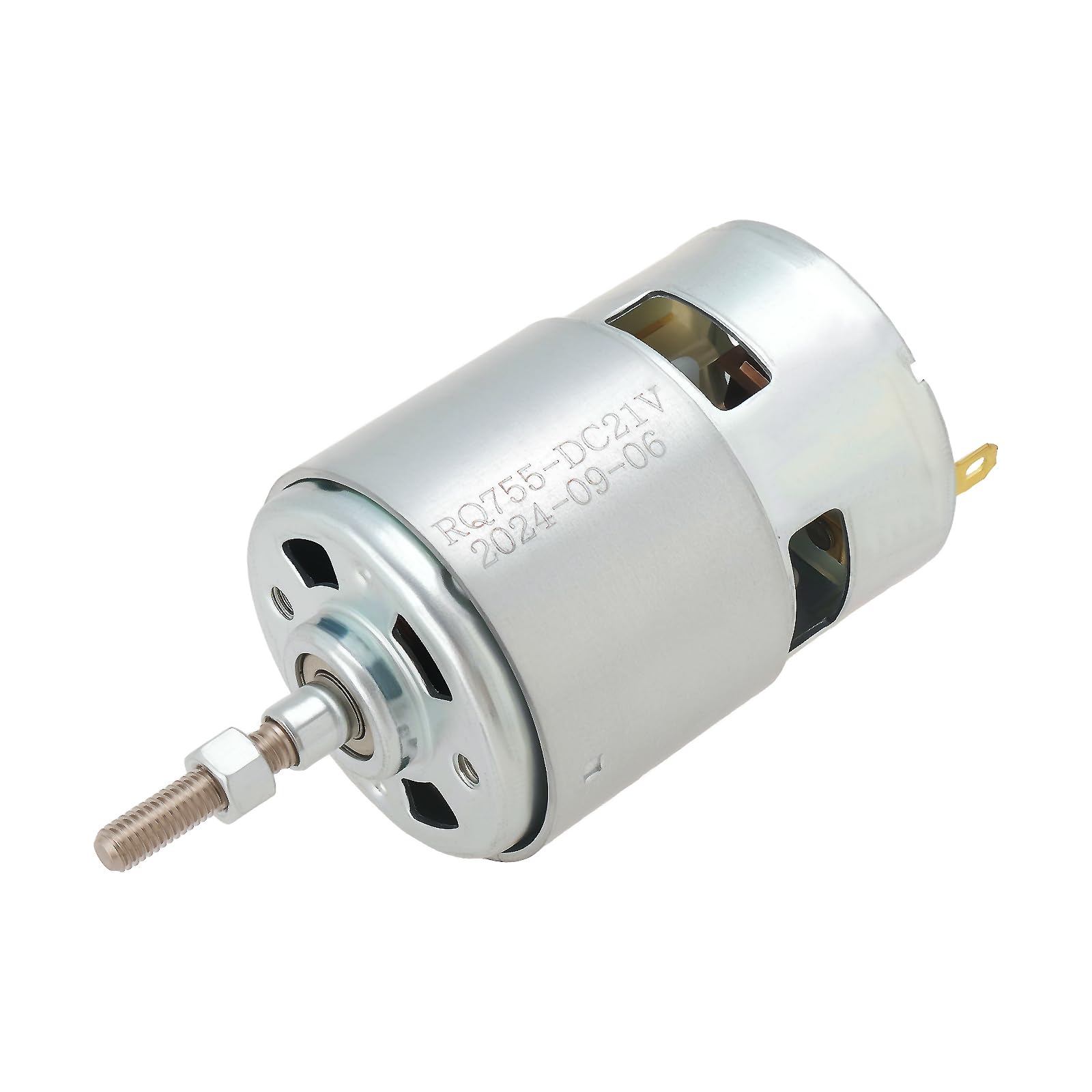 YINETTECH 755 Brushed Motor 755 DC Motor DC 21V Brushed Motor Large Torque Motor with Long Shaft for 21V Trimmer Grass Cutter Motor