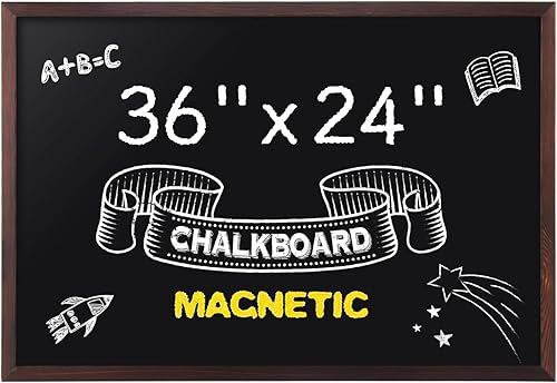Vista 9 de Comix Pizarra Magnética, 18 x 24 Pulgadas Pizarra con Marco de Madera para Niños, Pizarra Colgante para Hogar Cocina Restaurante Menú