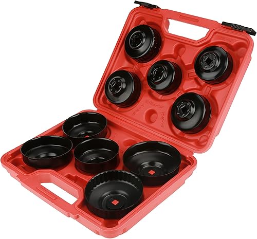Miniatura 2 de Ejoyous Juego de llaves universales de tapa de filtro de aceite de 11 piezas con estuche de transporte portátil para reparación de automóviles