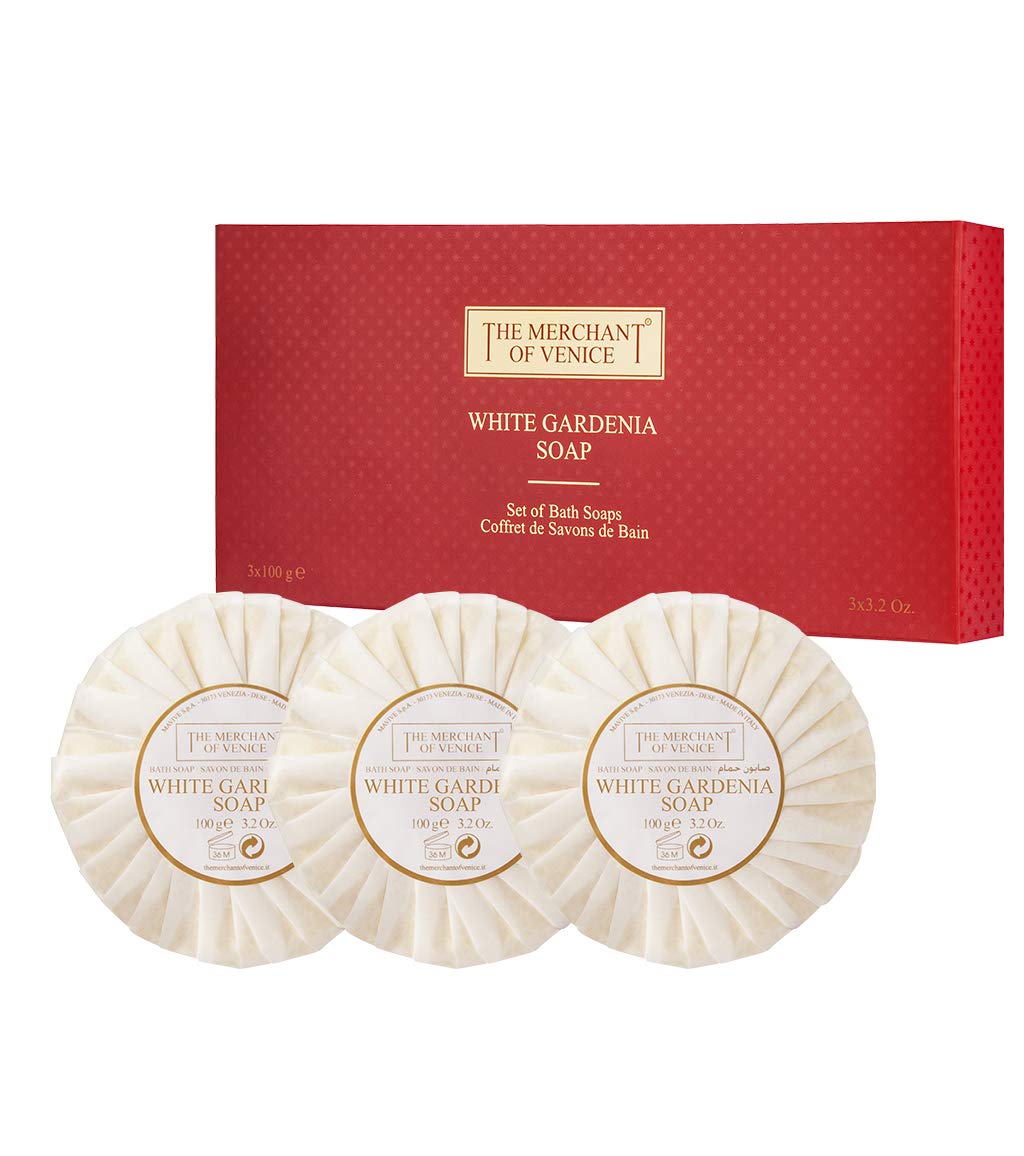 The Merchant of Venice Luxury White Gardenia Trio Soap Set, 100 g