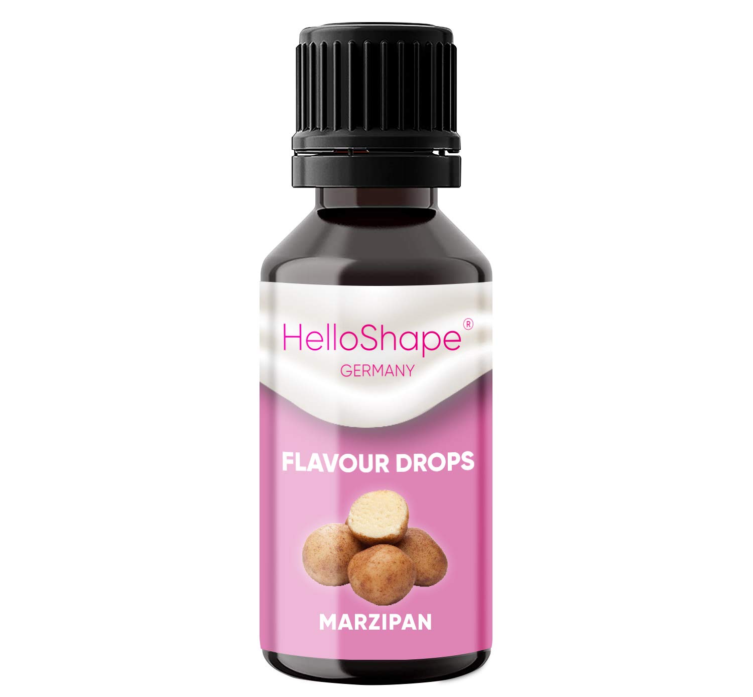 Hello Shape Flavour Drops - Marzipan | Zuckerfrei 30 ml | Kalorienfreie Geschmacks Tropfen mit Dosierhilfe | Vegan | Ide
