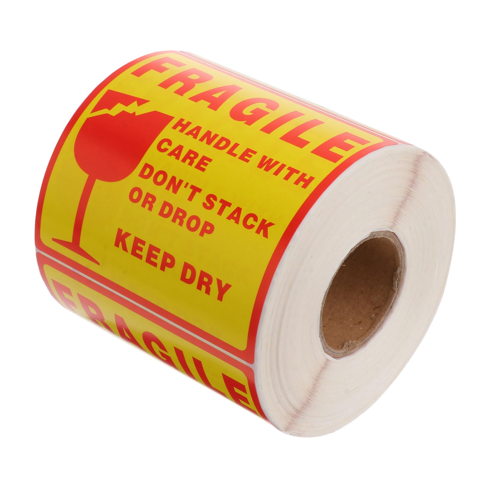 Etichette Adesive di Avvertenza Fragile 10x10 Cm Rosso Giallo Set da 500 Pezzi per Imballaggio e Spedizione Merci Fragili Resistente e Autoadesivo per Uso Industriale e Traslochi