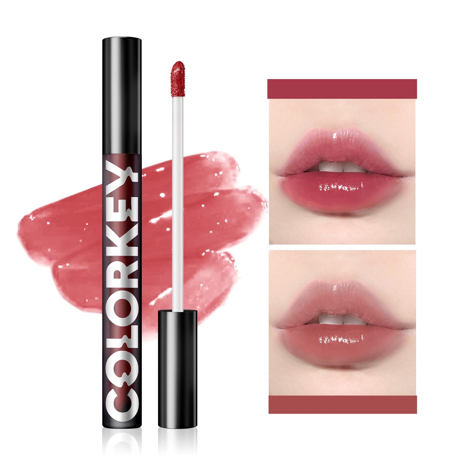 COLORKEY Lip Gloss Mirror Series, Hydrating Lip Gloss with Essential oil, High Shine Glossy Lip Tint, Hydrated & Fuller-looking Lips, Long-Lasting Liquid Lipstick(P710)