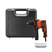 BLACK+DECKER 710W Trapano a percussione a filo ad alte prestazioni, 0-2800 giri, min, con 4 punte e kitbox, BEH710K-QS