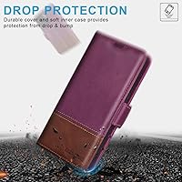 Vista 7 de KEZiHOME Funda tipo cartera para iPhone 14 Pro, de piel auténtica, bloqueo RFID, ranuras para tarjetas, soporte, a prueba de golpes, funda magnética