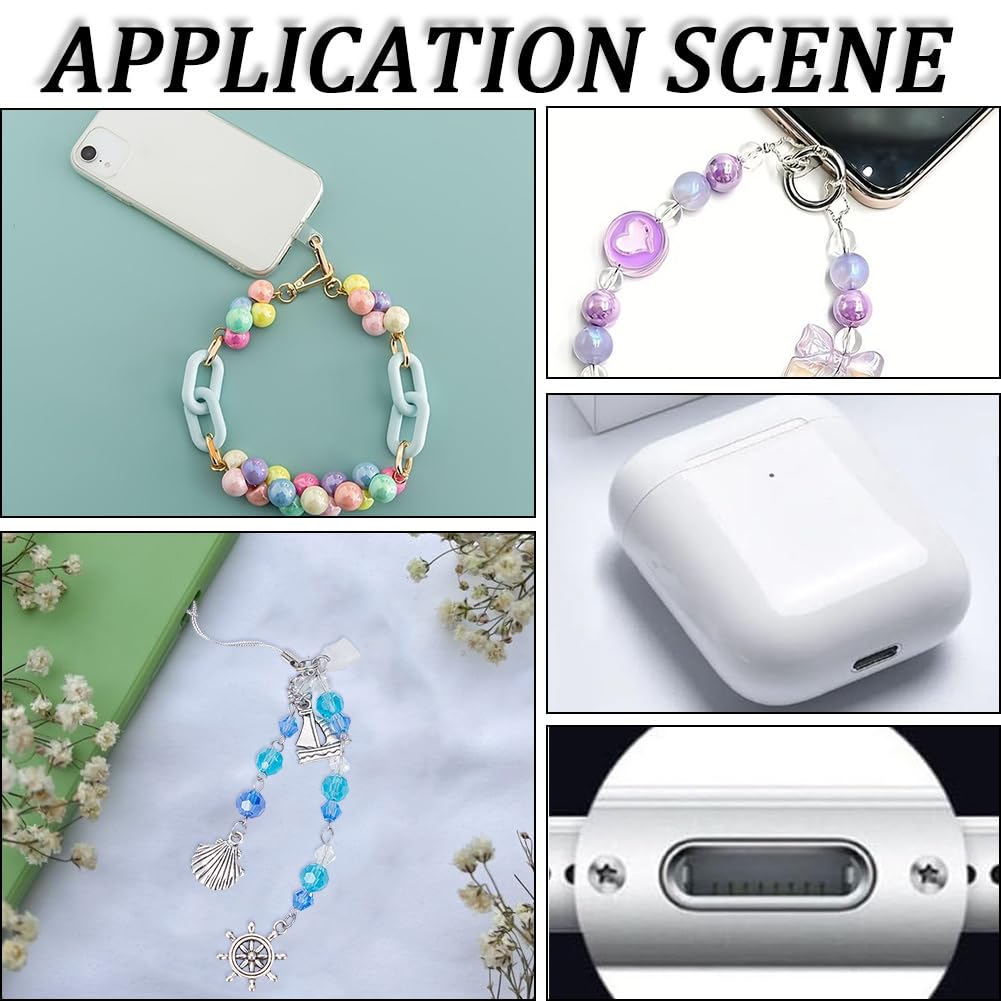 SUNNYCLUE Set 6 Tappi Antipolvere Per Porta Di Ricarica USB-C A Forma Di Ape - Ciondoli E Catene In Lega Smaltata Per Telefono, Fai Da Te Gioielli, 3 Stili - 2