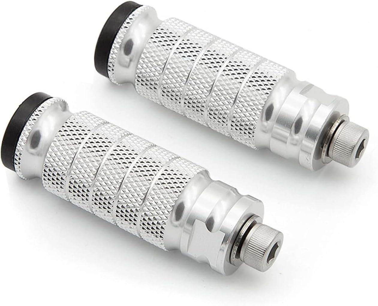 Motorcycle Footpeg Pedal Footrests Footpegs Universal 8mm Foot Peg Rear Set FootPeg, for Triumph, for DAYTONA 675 2006-2012 Foot Rest(Silver)