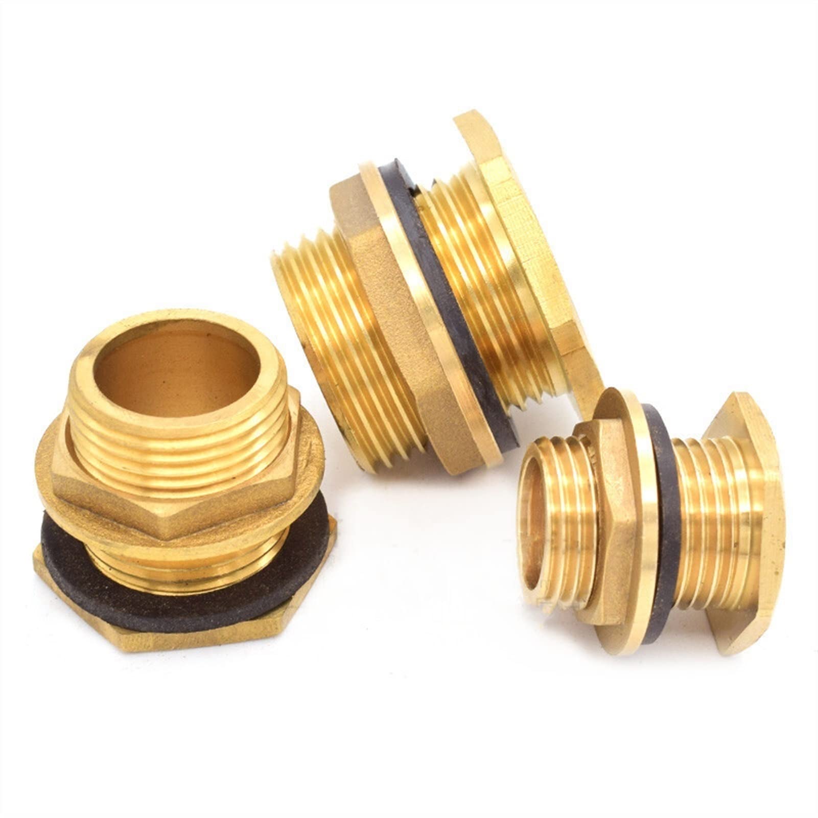 TMP1105 Pipe-Fittings 1PC Brass Water Tank Connector, BSP Threaded Male Pipe Plumbing Fittings Bulkhead Nut Jointer (Thread Specification : 3/4Inch)