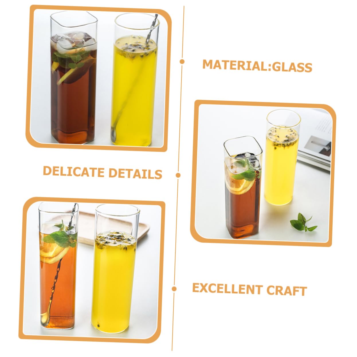 Set 2 Bicchieri per Cocktail e Caffè Freddo in Vetro da 600ml, Multiuso e Pratici per Party e Banqueting, Design Creativo e Stile Elegante