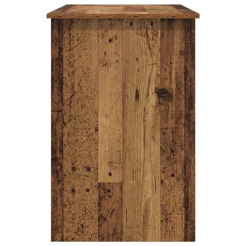 Escritorio de madera recuperada de 100 x 50 x 76 cm con cajón, ahorra espacio para oficina en casa, oficina y habitación juvenil, ergonómico y versátil como espacio de trabajo para ordenador