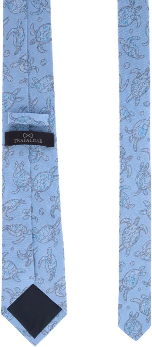 Trafalgar Men's Morla The Wise Sea Turtle Linen Blend Novelty Necktie