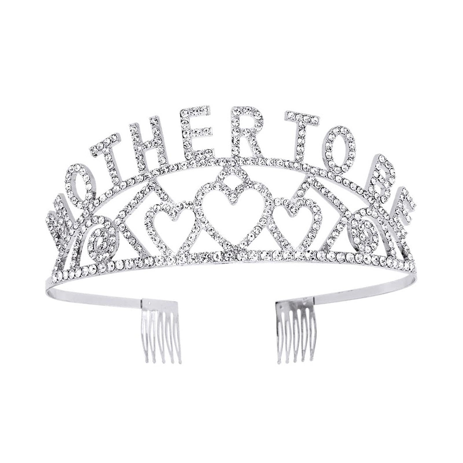 nivaa Crown Headband Hairband Headwear Rhinestone Crown for Prom Photography Women Argent-picture-9