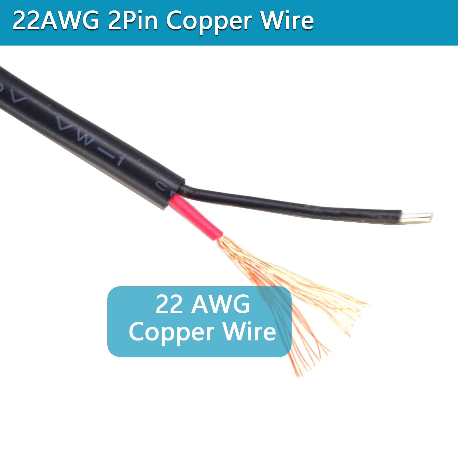USB-Typ-C-Pigtail-Kabel-Verlängerungskabel, 22 AWG, 24 V, 12 V, 9 V, 5 V, 3 A, USB-C-Stecker auf 2-poligen blanken Draht, offenes Ende, Stecker für Heimwerker, 1 m, 6 Stück (Typ C-Stecker)