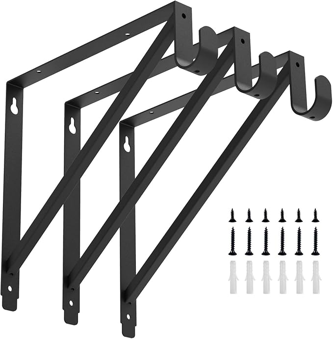 Heavy Duty Closet Rod & Shelf Brackets Clothes Hanger Pole