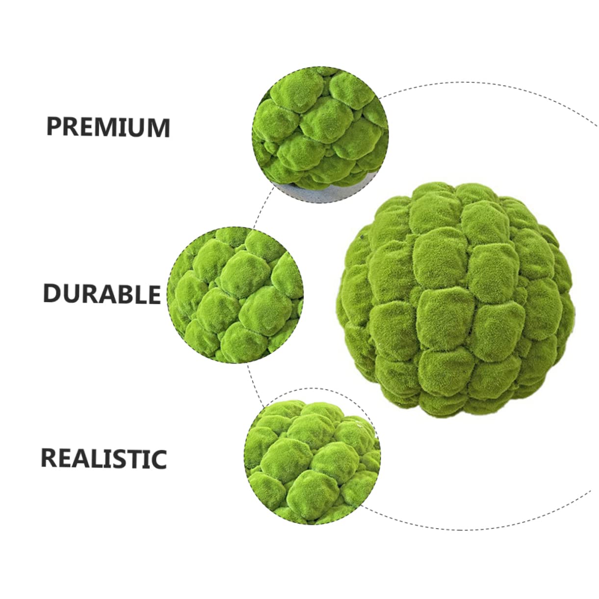 LIFKOME 1Pc Artificial Moss Ball Green Faux Moss Rock for Crafts Micro Landscape Decor and Landscape Crafting Supply for Fairy Gardens and Home Decoration