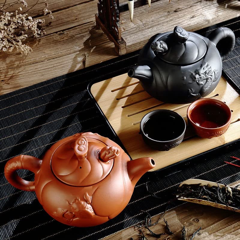 Chiński zestaw herbaty kung fu z czajnikiem i filiżankami herbaty ceramiczny zestaw herbaty porcelanowy herbata herbata Vermillion i fioletowe piasek zestaw herbaty na herbatę, prezent