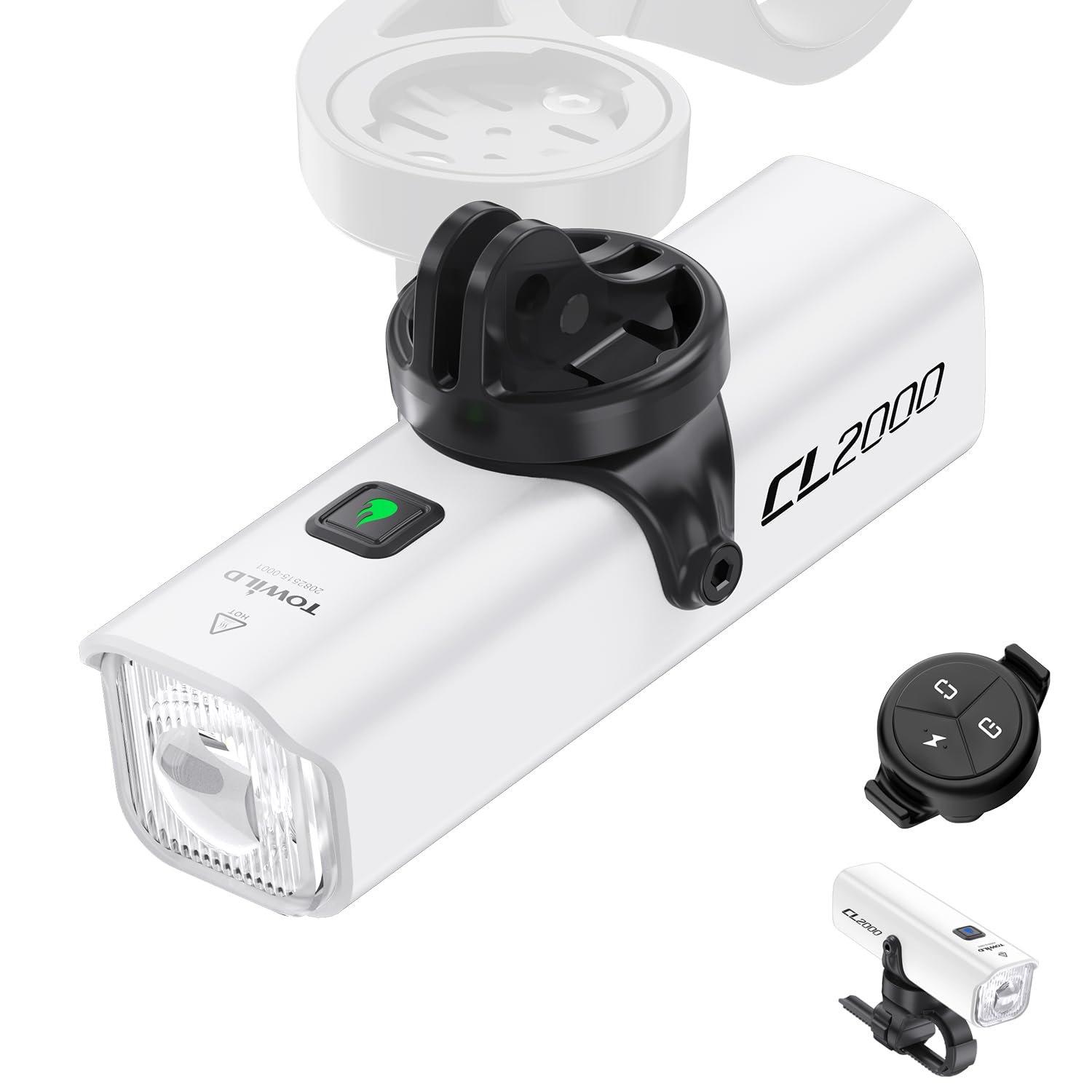 TOWILD CL2000 Bike Light 2000 Lumens 5000mAh Rechargeable USB-C LED Bicycle Light,Super Bright Anti-glared Design Front Bike Lights for Road Bike/MTB, IPX6 Waterproof 5 Mode Cycling Headlight