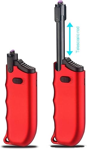 Encendedor de velas, encendedor eléctrico recargable de arco con bloqueo de seguridad, encendedor de plasma USB, telescópico perfecto, cuello de