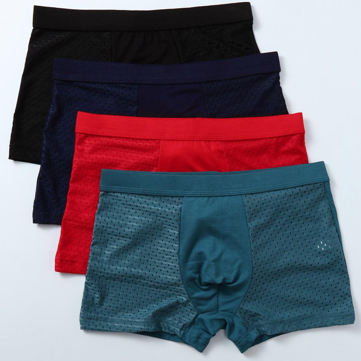 BESTonZON 4 Pezzi Slip Traspiranti da Uomo Mutande da Uomo Black