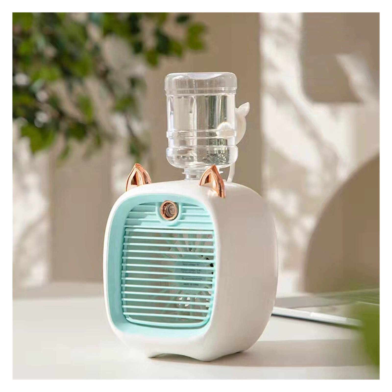 Mini Aire Acondicionado de 2400 mAh, Ventilador de Escritorio portátil, humidificador, purificador, 3 velocidades, 2 Modos, pulverizador, Mesa USB, Coche, hogar, Camping, Viajes, Comodidad,