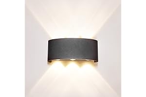 SOKHNA Modern Outdoor Waterproof Wall Light,6W Porch Wall lamp, 6W, Matte Black