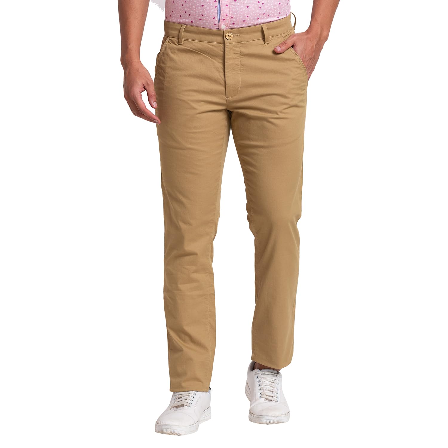 parx Men's Cotton Blend Solid Pattern Low Rise Tapered Fit Flat Front Casual Trouser-picture-35