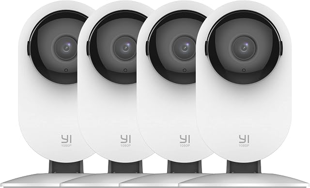 YI 4pc Security Home Camera, 1080p 2.4G WiFi Smart Indoor IP Cam with Night Vision, 2-Way Audio, AI Human Detection, Phone App, Pet Cat Dog Cam - Works with Alexa and Google