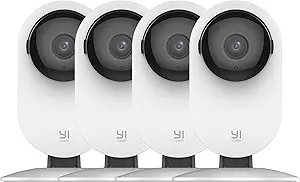 YI 4pc Security Home Camera, 1080p 2.4G WiFi Smart Indoor Nanny IP Cam with Night Vision, 2-Way Audio, AI Human Detection, Phone App, Pet Cat Dog Cam - Works with Alexa and Google