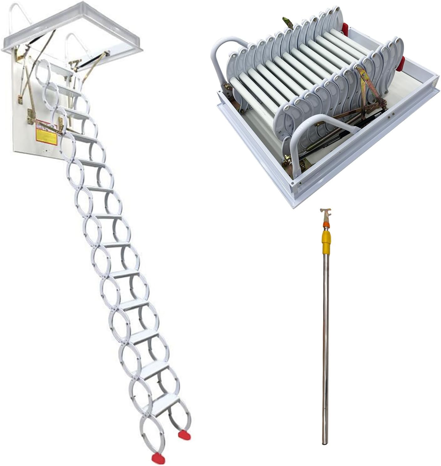 TECHTONGDA Attic Stairs Pull Down Ladder, Telescoping Attic Ladder ...