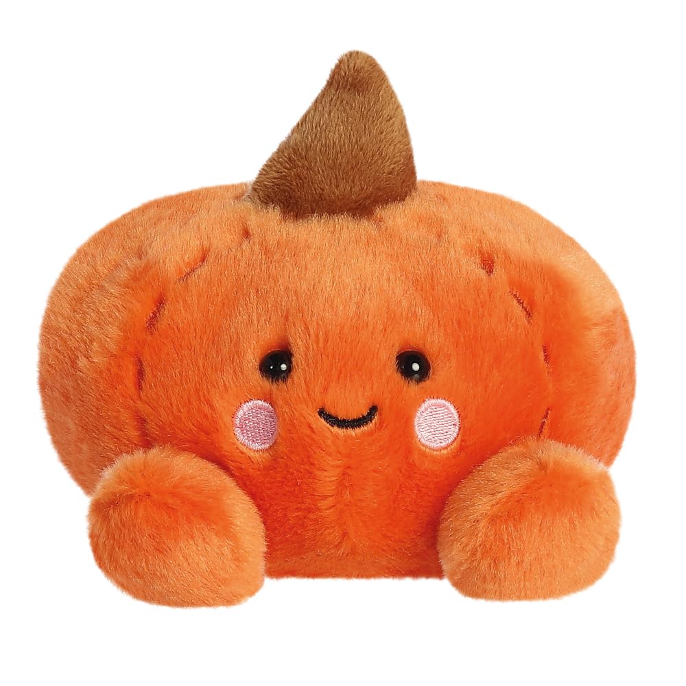 Aurora-13566- Palm Pals Paisley Pumpkin Soft Toy 13cm – Fun Collectable Plush for Kids and Adult Collectors - Perfect for Halloween Decorations and Gifts - Orange