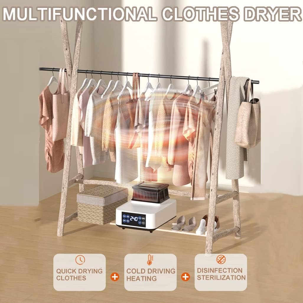 Secadora de ropa eléctrica con temporización y control remoto Secadora de aire caliente eléctrica silenciosa portátil silenciosa Máquina de secado de ropa, para el hogar Secado de ropa para el hogar E