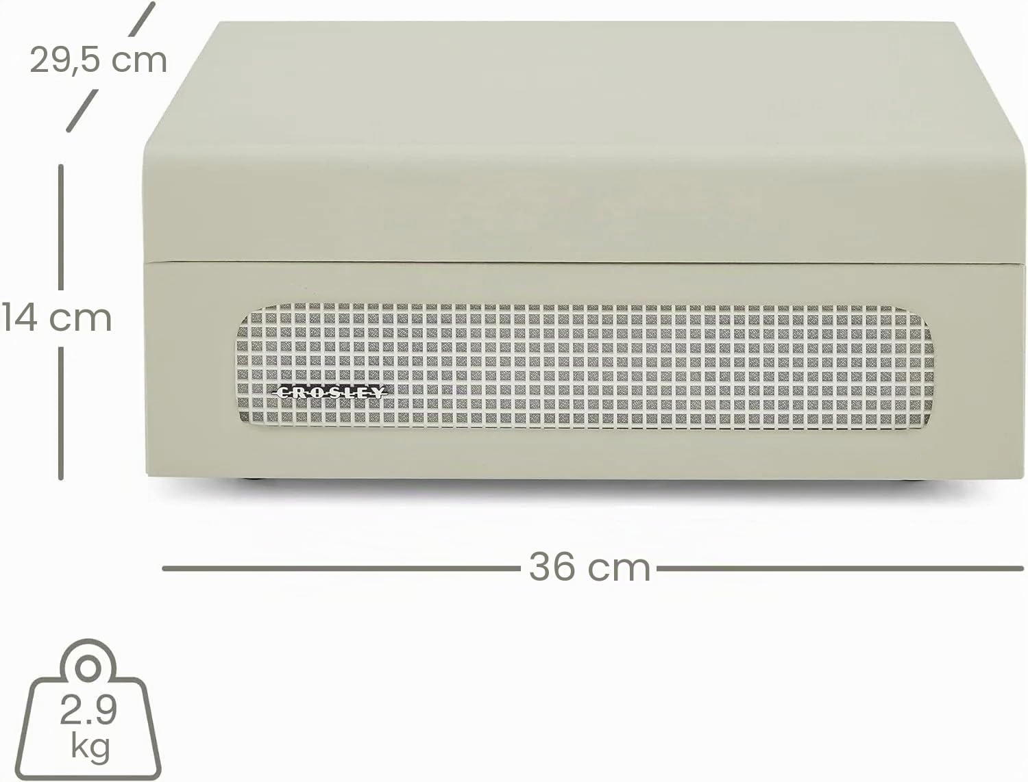 Crosley Voyager Tocadiscos con 2 Altavoces, Bluetooth In & out y AUX - Tocadiscos Retro de 3 velocidades - para vinilos de 7", 10" y 12" - Portátil con Estuche Integrado - Dune Clara