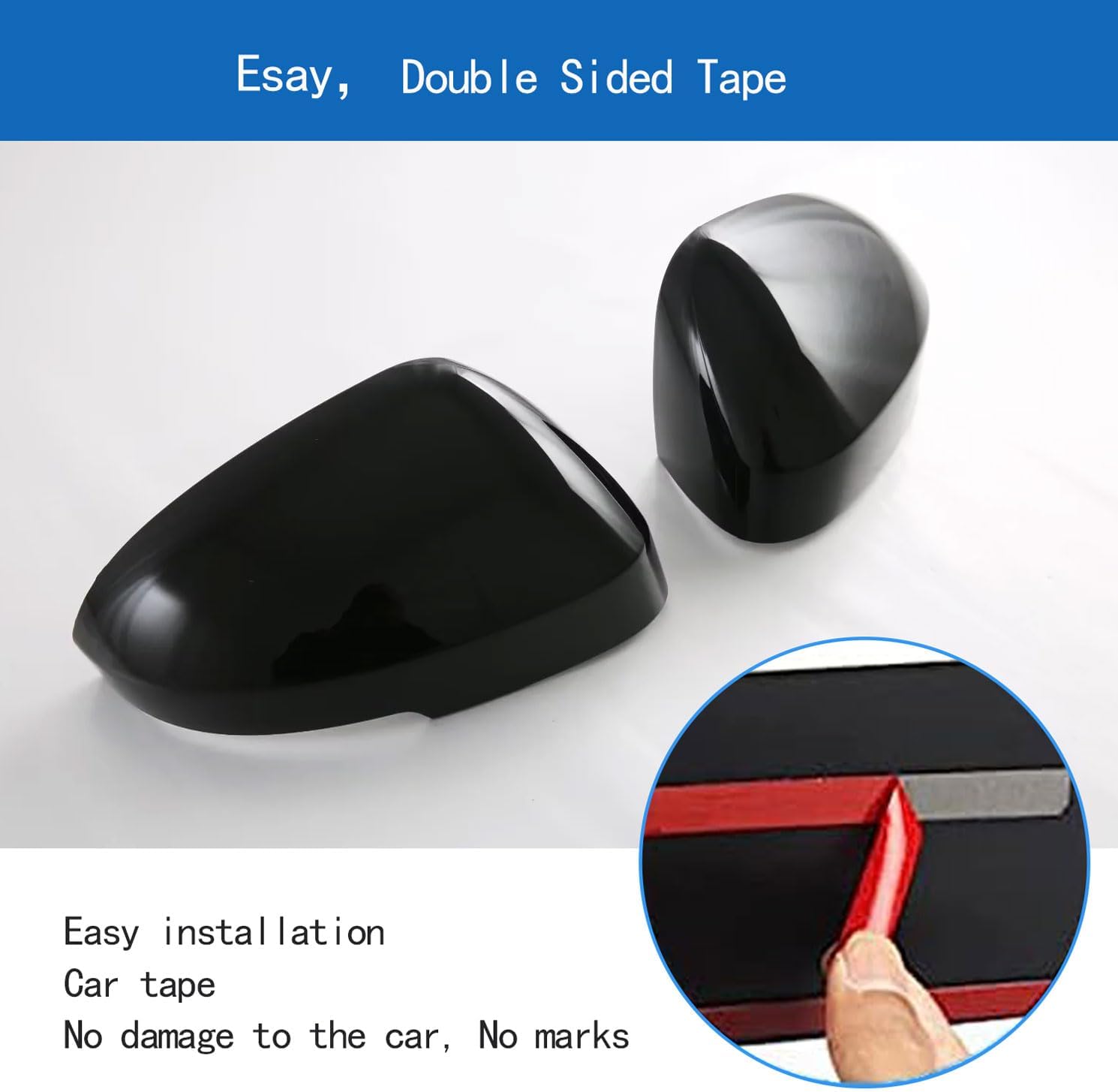 Side Door View Mirror Cover Trim Fit for Mitsubishi New Outlander 2022 2023 2024 2025，Car Accessories 2pcs ABS（Piano Black Style）
