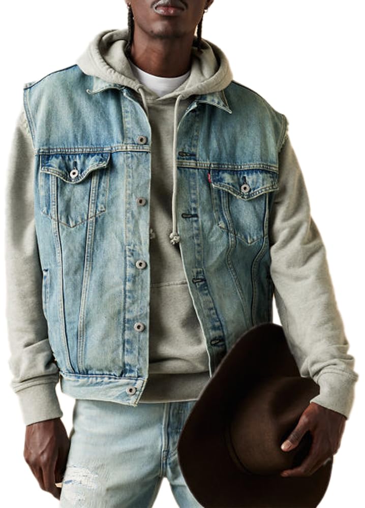 Levi's Mężczyźni Relaxed Trucker Vest 0, Kentucky Blue Vest, L