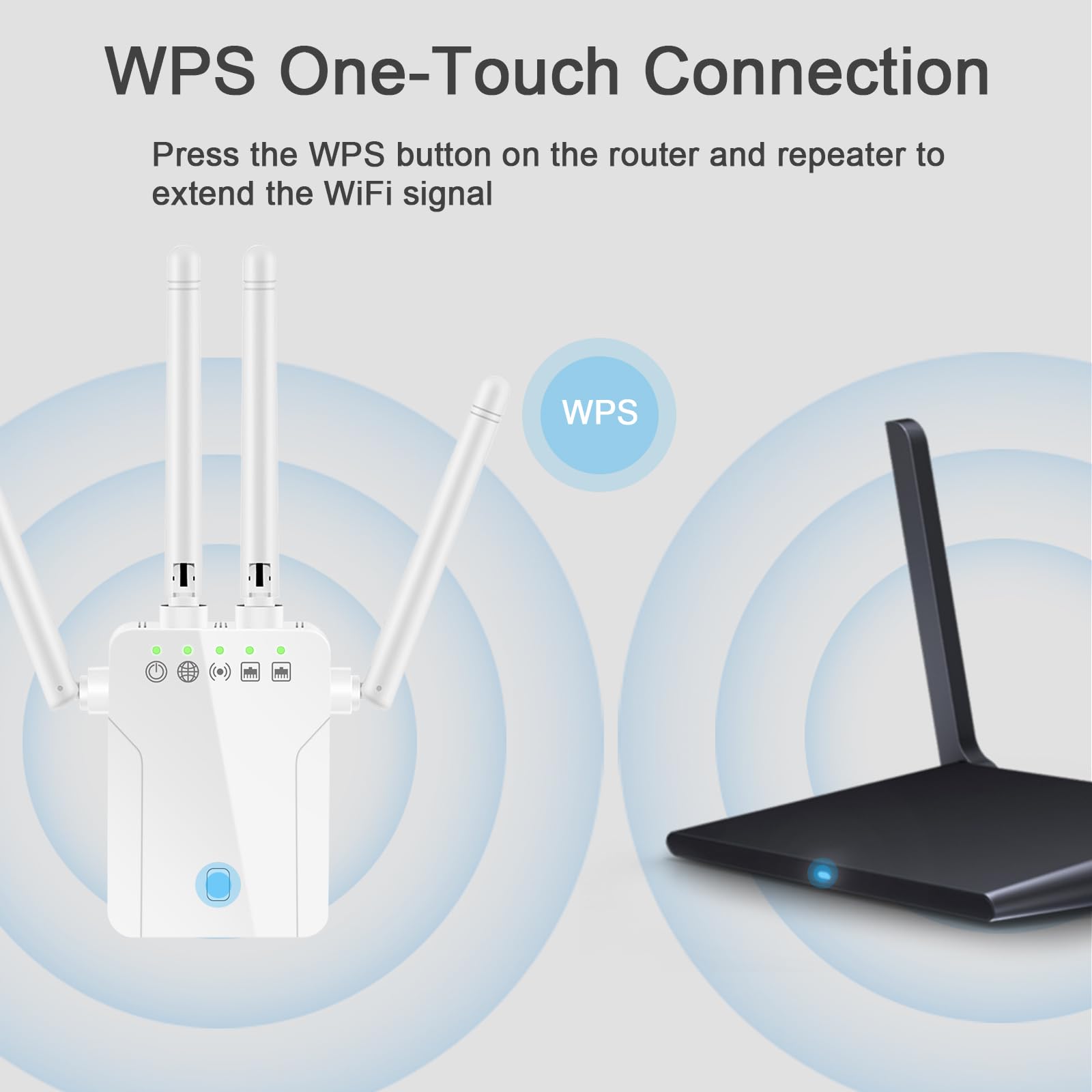Ripetitore WiFi QLOCOM 1200Mbps Dual Band - Amplificatore Segnale Per Casa Con 4 Antenne - Foto 4