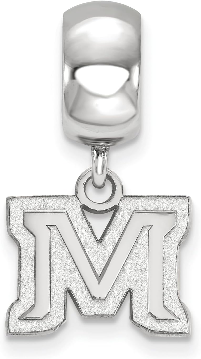 Montana State Extra Small (3/8 Inch) Dangle Bead Charm (Sterling Sliver)