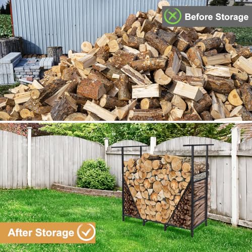 40% Off Vailge 4FT Firewood Rack with Waterproof Carrier Bag - Image 7